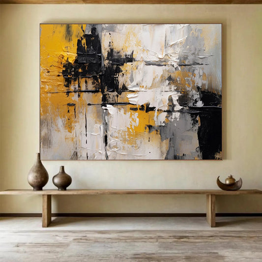 “Bold Color Block Abstraction” Modern Textured Painting On Canvas DLZ085