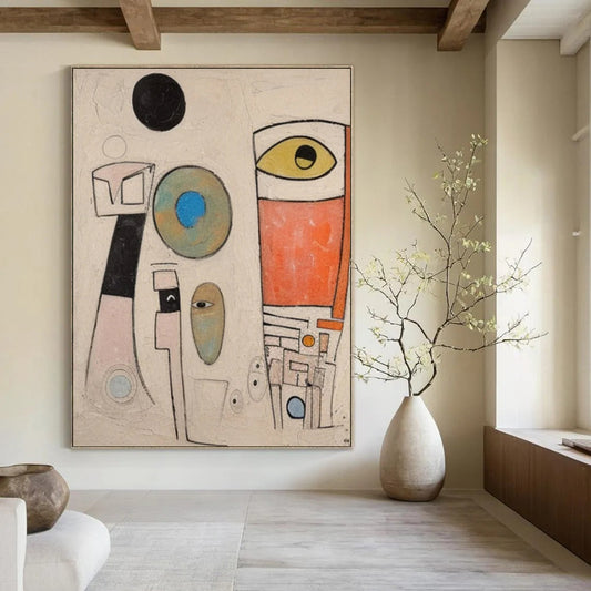 “Colorful Abstract Figures” - Cubist - Inspired Painting On Canvas DTP027