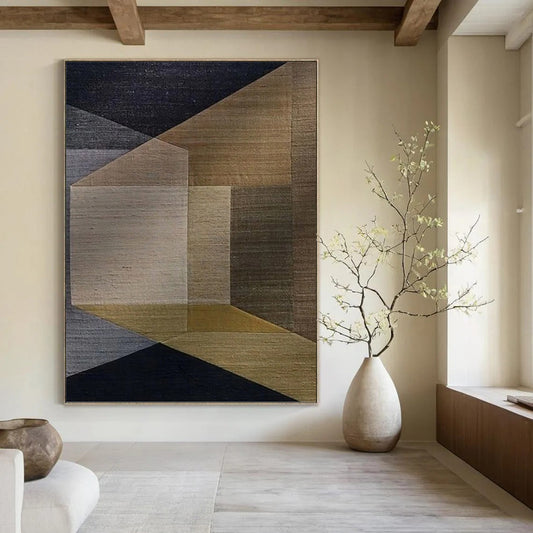 “Brown and Gray Geometric - Architectural Inspirations” Painting On Canvas DKH1134
