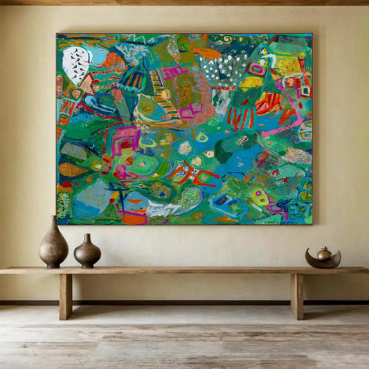 Colorful Abstract Landscape - Abstract Expressionist Painting On Canvas DLZ235