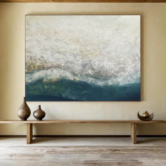 Serene Textured Seascape Painting On Canvas DKH298