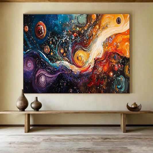 “Cosmic Swirl of Colors” - Abstract Galaxy Painting On Canvas DKH815