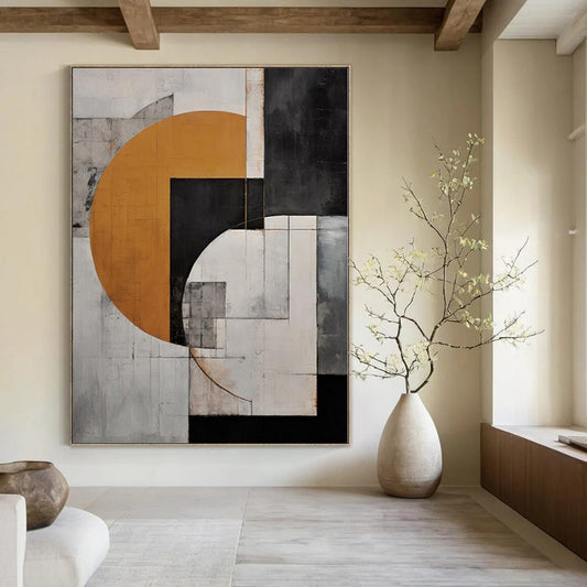Overlapping Circles & Squares - Geometric Abstract Art CT1207