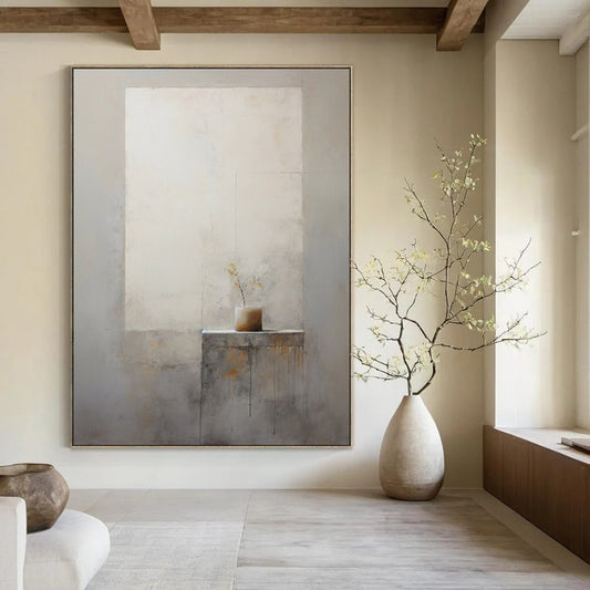 “Minimalist Vase and Wall” - Minimalist Still Life Painting CT1989