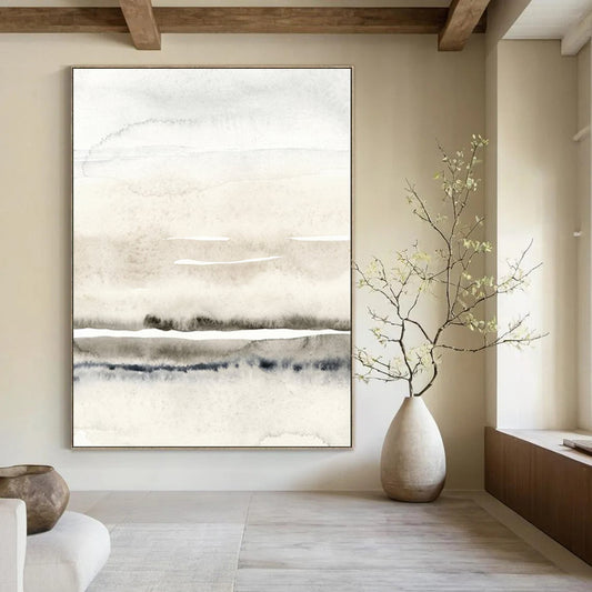 “Soft Gray Wash Layers” – Abstract Watercolor Landscape with Muted Tones CT2054