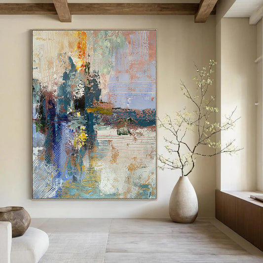 Colorful Abstract Landscape - Abstract Landscape Acrylic Painting CT1397