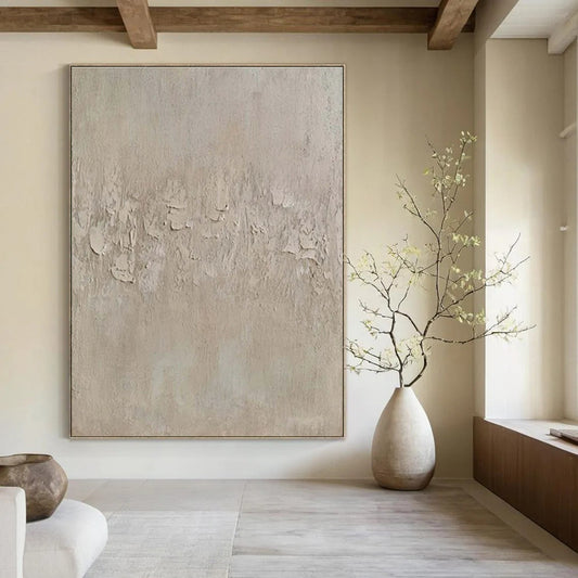 Beige Textured Surface - "Silent Canvas" - Minimalist Textured Painting CT1473