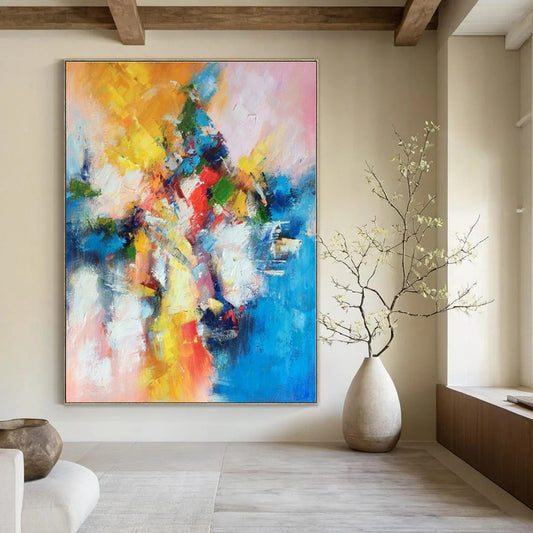 Colorful Abstract Fusion - Abstract Expressionist Acrylic Painting CT1393