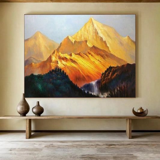 “Golden Mountain Landscape” Realistic Oil Painting On Canvas DKH433