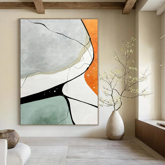 Minimalist Color Blocks - Abstract Geometric Painting CT1233
