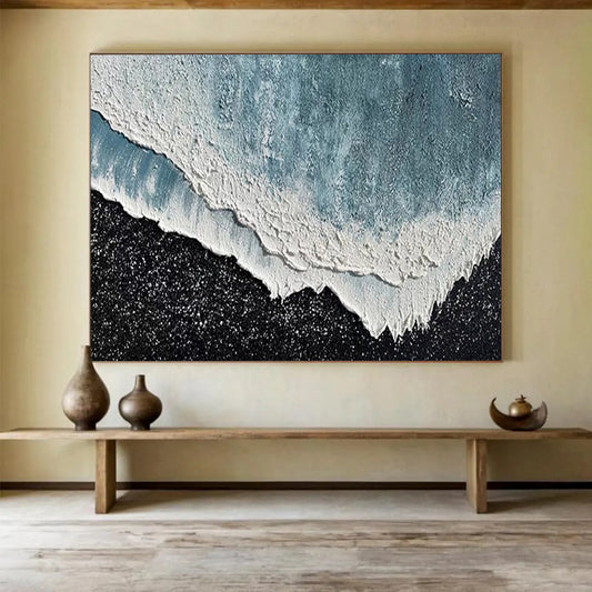Textured Ocean Wave - Impasto Seascape Painting On Canvas DLZ207