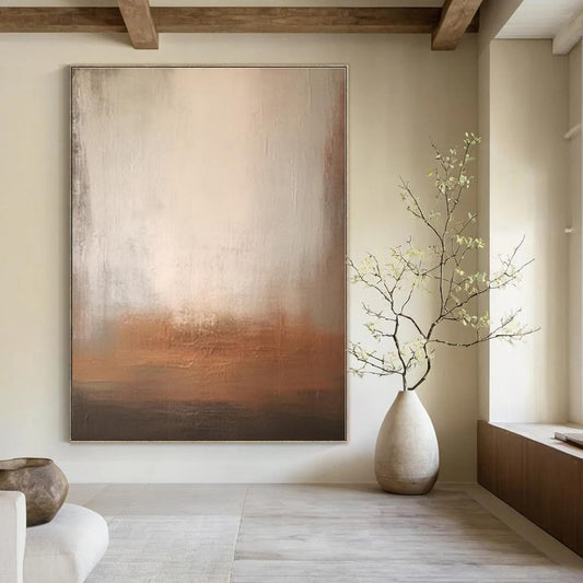 Warm Taupe Gradients - Minimalist Abstract Acrylic CT1285