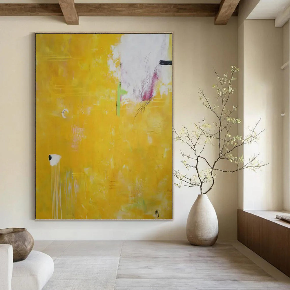 Bright Yellow - Based Abstraction - Color - Field Painting - Style Acrylic Painting CT1407