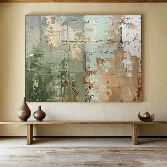 “Earthy Tones Textured Abstraction” Abstract Painting On Canvas DLZ107