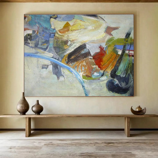 “Colorful Abstract Forms” - Playful Abstract Painting On Canvas DKH845