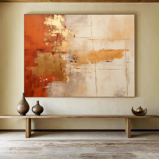 “Warm Tones Abstract Expression” Abstract Painting On Canvas DLZ094