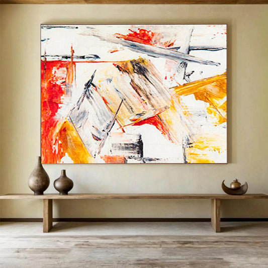 “Dynamic Color Clash” Abstract Action Painting On Canvas DKH400
