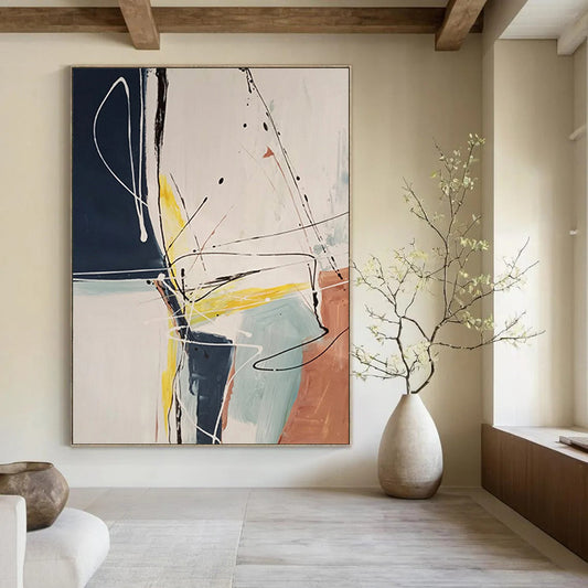 “Dynamic Line and Color” - Abstract Expressionist Painting On Canvas DTP037