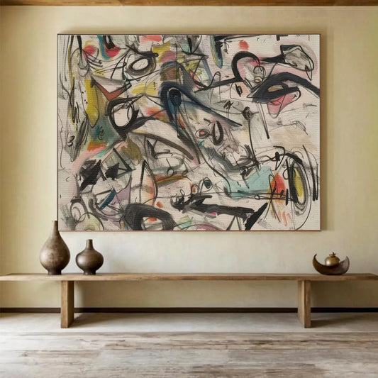 Colorful Chaotic Abstract “Vibrant Creative Cacophony” Painting On Canvas DKH144