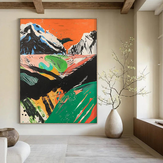 “Colorful Mountain Landscape” - Abstract Landscape Painting On Canvas DTP092