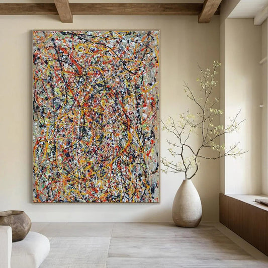 “Dynamic Jackson Pollock - Inspired Abstract” - Abstract Painting On Canvas CT2345