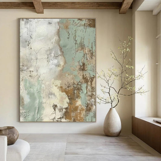 Earthy Textured Patina II - Abstract Impasto Oil CT1268
