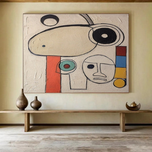 “Colorful, Abstract Faces ‘Whimsical Characters’” - Abstract Figure Painting On Canvas DLZ011