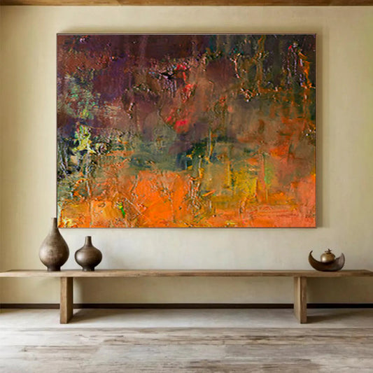 “Colorful Abstract Forest” Impasto Landscape Painting On Canvas DKH370