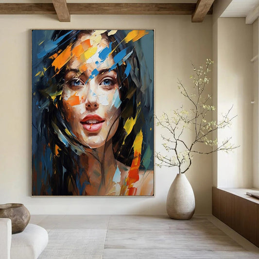 “Vibrant Abstract Portrait” – Expressive Oil Painting On Canvas CT2126