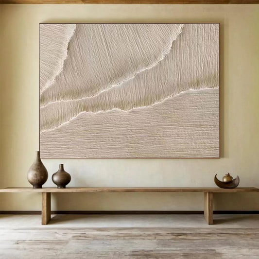 Textured Neutral Abstract “Subtle Textured Layers” Painting On Canvas DKH095
