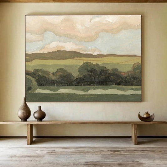 “Subtle Landscape” Abstract Tonalist Painting On Canvas DKH425