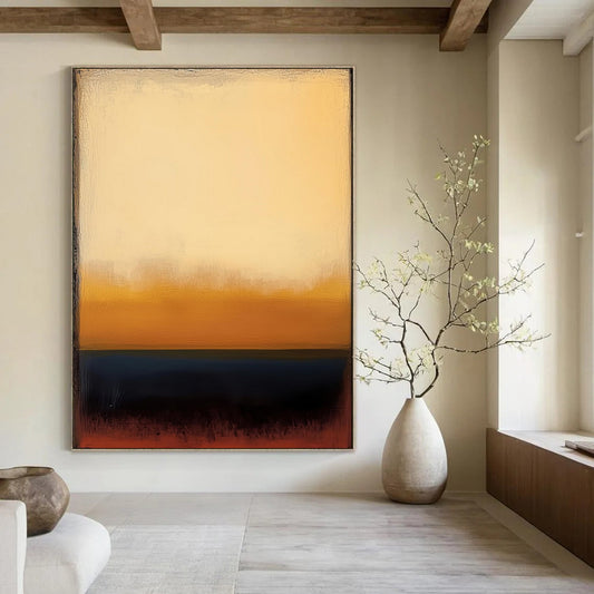 “Beige - Gold - Blue Gradient” - Minimalist Color Field Art CT1948