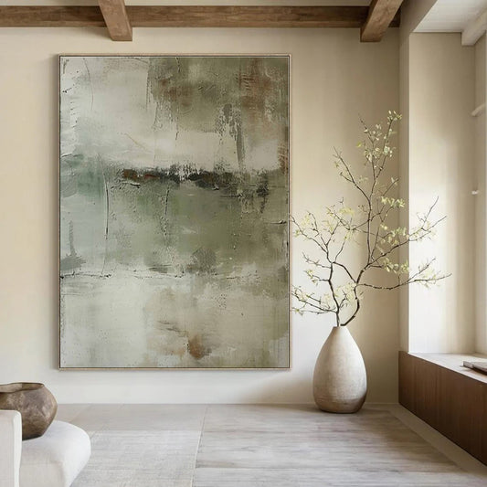 Muted Tones Abstract - Subtle Textured Acrylic Painting CT1357