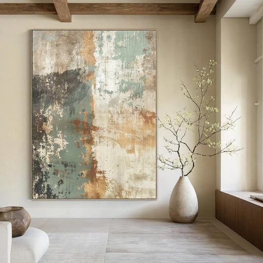 Earthy Textured Patina - Abstract Impasto Oil CT1274