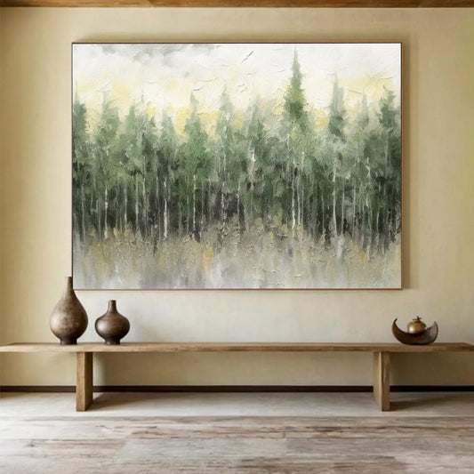 “Misty Green Forest” Landscape Painting On Canvas DLZ065