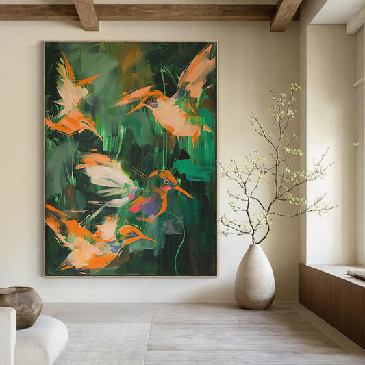 “Colorful Hummingbirds” - Expressive Animal Art CT2026