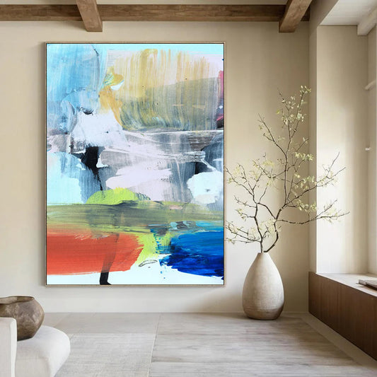 “Vibrant Color Block Abstraction” - Abstract Expressionist Painting On Canvas DTP175