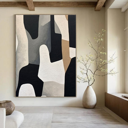 Neutral Geometric Shapes - Abstract Minimalist Acrylic CT1280