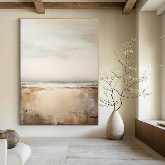 “Muted Coastal Abstraction” - Abstract Landscape Painting On Canvas DTP132