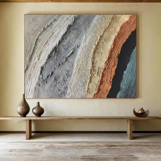 Colorful Textured Layers - Abstract Impasto Painting On Canvas DKH619