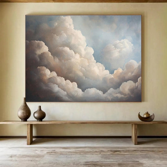 Fluffy Clouds in Blue Sky Painting On Canvas DKH182