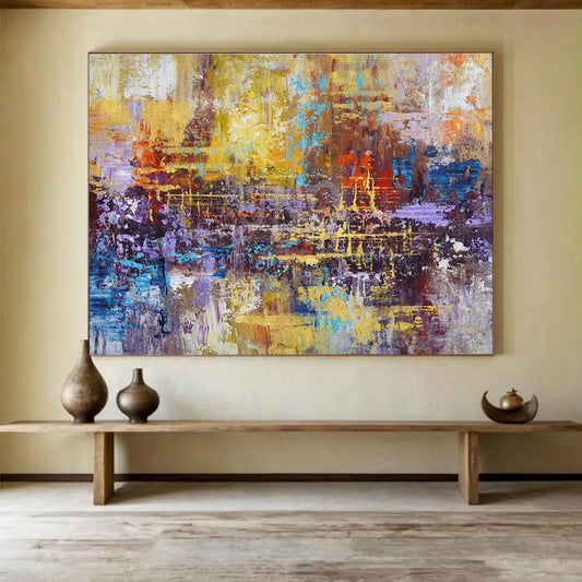 Colorful Abstract “Lively Urban Impression” Painting On Canvas DKH154