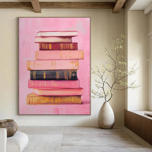 “Stack of Books on Pink” - Classic Still Life CT2017