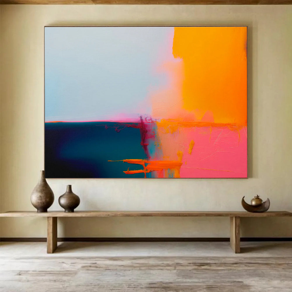 “Vivid Color Blocks” Abstract Oil Painting On Canvas DKH491