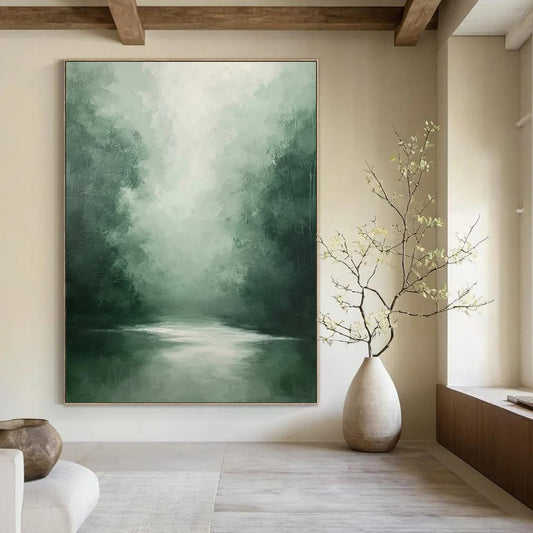 “Misty Green Forest” - Impressionist Landscape Painting On Canvas DTP024