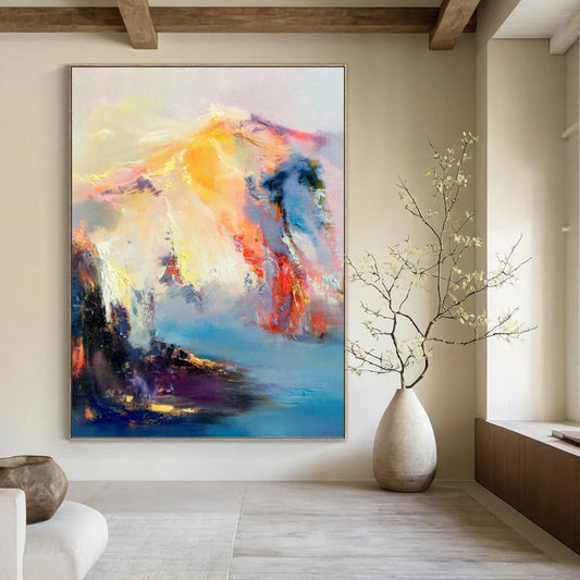 “Dreamy Mountain Abstraction” - Ethereal Landscape Painting On Canvas DKH1061