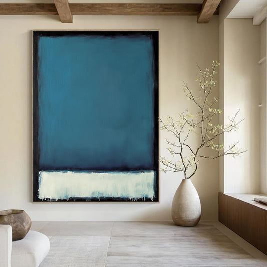 Blue and White Field Minimalist Color Block - Abstract Color - Field Painting CT1953