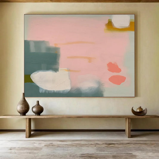 “Minimalist Color Shapes” Abstract Acrylic Painting On Canvas DKH488