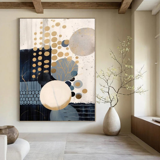 Gold - Dot Minimalist Abstract - Abstract Minimalist Print CT1263