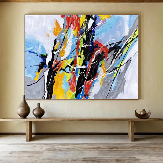 “Colorful Chaos Abstract Expression” Painting On Canvas DKH165